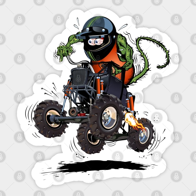 Cartoon monstertruck rat rod Sticker by Mechanik